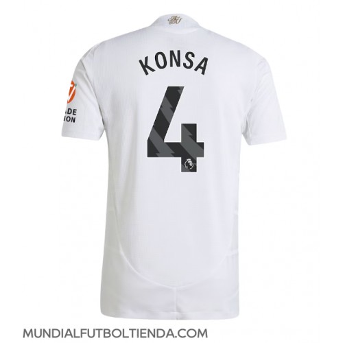 Camiseta Aston Villa Ezri Konsa #4 Segunda Equipación Replica 2024-25 mangas cortas